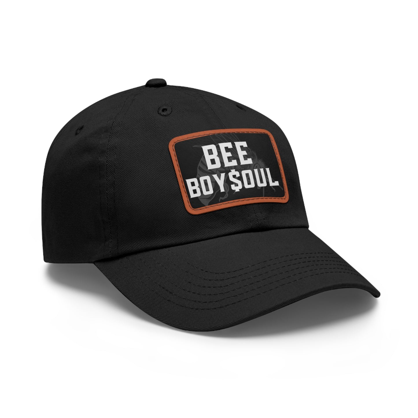 Bee Boy$oul Dad Hat with Leather Patch (Rectangle)